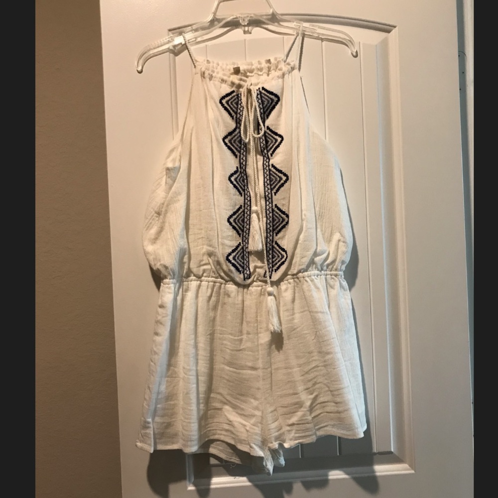 White linen romper.